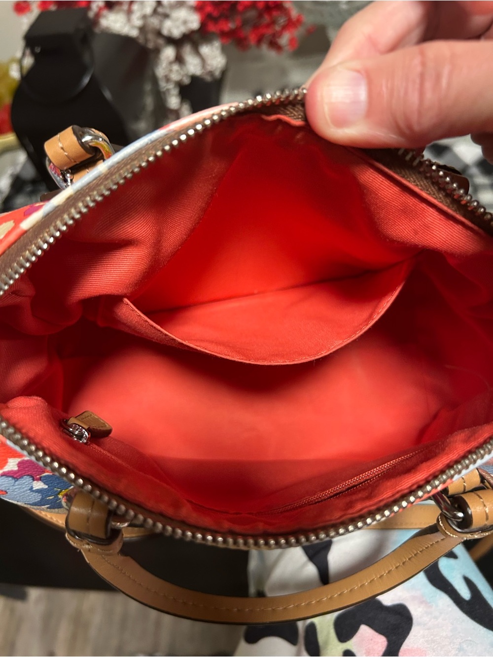 Coach Peyton Floral Bennett Leather Mini Satchel in Multi Pink Coral Like New! - Picture 13 of 16